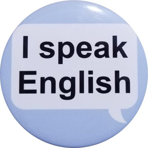 دبابيس أنا أتكلم الإنجليزية - أزرار مقاس 2.25 بوصة - عبوة من 10 أزرار ذات دبوس خلفي in Saudi Arabia
