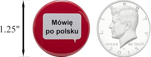 Mówię po polsku (I speak Polish) pins - 1.25 inch buttons - Pack of 12 pinback buttons in Saudi Arabia