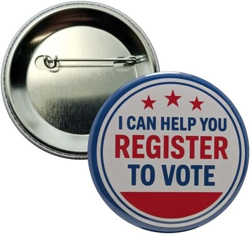 Election button: I Can Help You Register to Vote red pinback button - large, 2.25 inch - single pack in Saudi Arabia