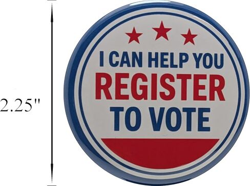 Election button: I Can Help You Register to Vote red pinback button - large, 2.25 inch - single pack in Saudi Arabia