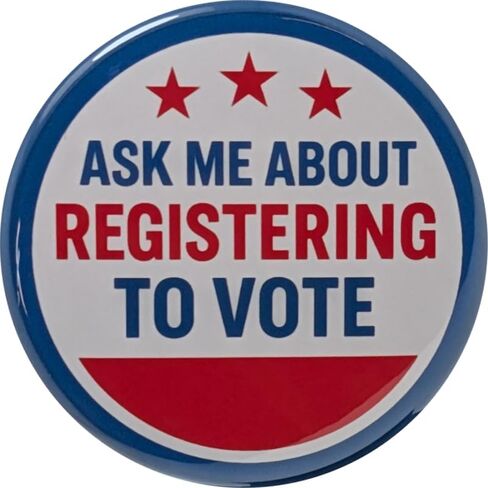 Election buttons: Register to Vote variety pack pinback buttons -small, 1.25 inch - pack of 12 pins in Saudi Arabia