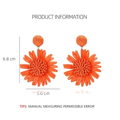 Raffia Earrings for Women Summer Earrings for Women 2024 Rattan Earrings Boho Straw Drop Earrings Beach Vacation Outfits for Women Jewelry Gifts in Saudi Arabia