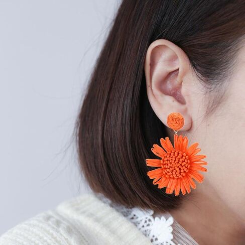 Raffia Earrings for Women Summer Earrings for Women 2024 Rattan Earrings Boho Straw Drop Earrings Beach Vacation Outfits for Women Jewelry Gifts in Saudi Arabia