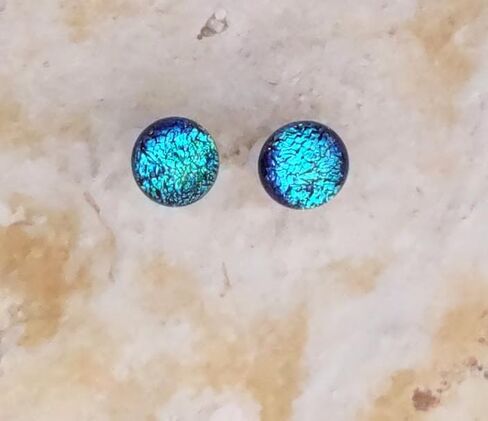 Turquoise Dichroic Post Earrings in Saudi Arabia