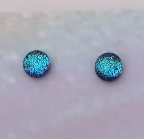 Turquoise Dichroic Post Earrings in Saudi Arabia