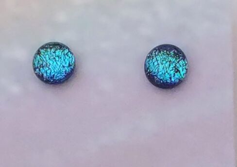 Turquoise Dichroic Post Earrings in Saudi Arabia