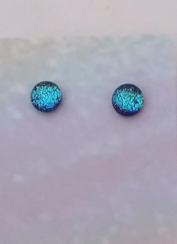Turquoise Dichroic Post Earrings in Saudi Arabia