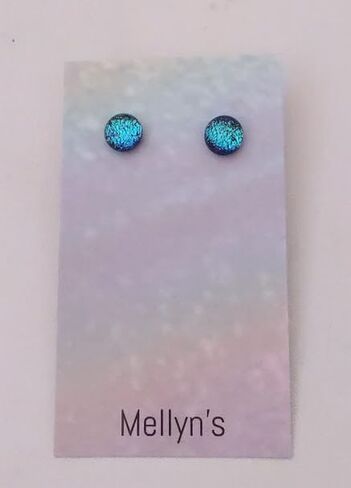 Turquoise Dichroic Post Earrings in Saudi Arabia