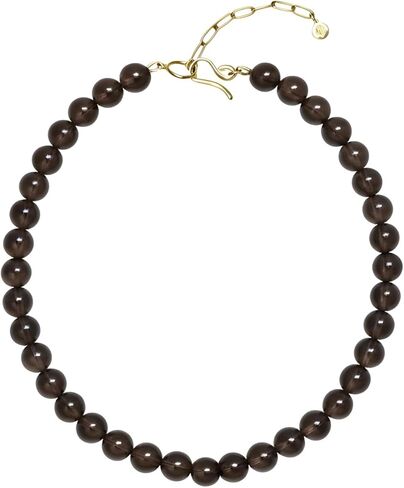 Smoky Quartz Beaded Necklace Choker - Dark Brown Gemstone Jewelry for Women - Semi Precious Quartz Strand - Handmade Beaded Necklace Gift in Kuwait