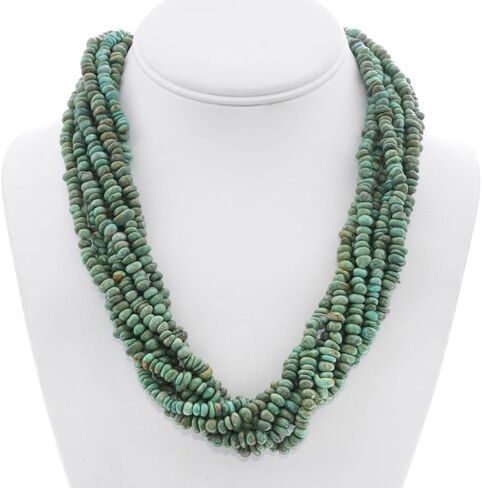 Alltribes Navajo Lush Natural Turquoise Seven Strand Beaded Necklace 0356 in Kuwait