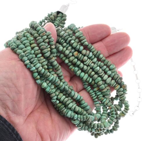 Alltribes Navajo Lush Natural Turquoise Seven Strand Beaded Necklace 0356 in Kuwait