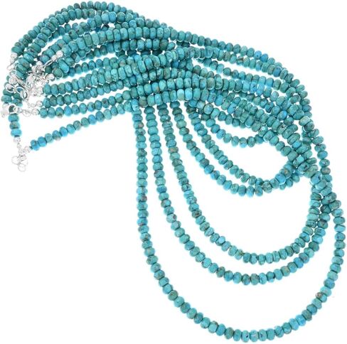 Alltribes Genuine Gem Grade Turquoise Rondelles Beaded Navajo Necklace Single Strand 0232 in Saudi Arabia