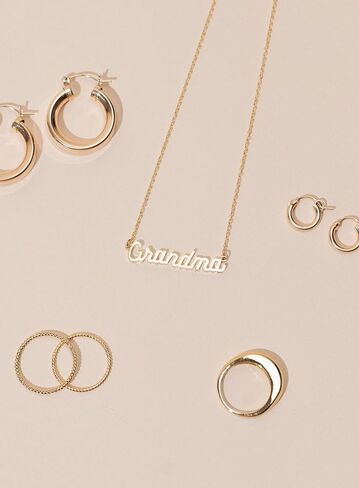 Grandma Necklace | Handmade in the USA, 14K Gold Fill Chain & Plated Charm in Saudi Arabia