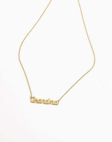 Grandma Necklace | Handmade in the USA, 14K Gold Fill Chain & Plated Charm in Saudi Arabia