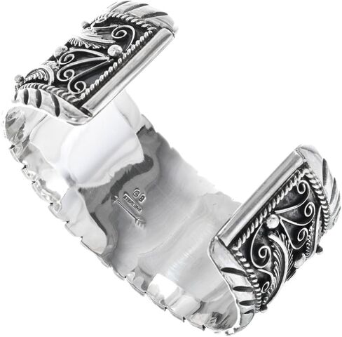 Alltribes Navajo Genuine Nevada Royston Turquoise Sterling Cuff Hammered Silver Bracelet 0276 in Saudi Arabia