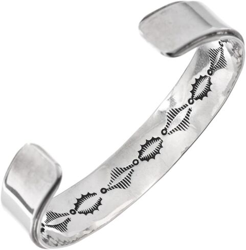 سوار رجالي من Alltribes Navajo Sterling مطروق من الذهب عيار 14 قيراط، سوار متراكب غربي فريد من نوعه 0239 in Saudi Arabia