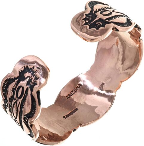 Alltribes Navajo Hammered Copper Tribal Cuff Traditional Pattern Heavy Gauge Mens Bracelet 80380 in Saudi Arabia