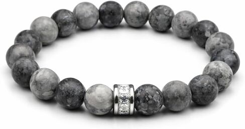 Kartini Studio Men's Bracelet, Jasper and Larvikite Stone Beads Bracelet, Men's Quality Bead Jewelry in Saudi Arabia