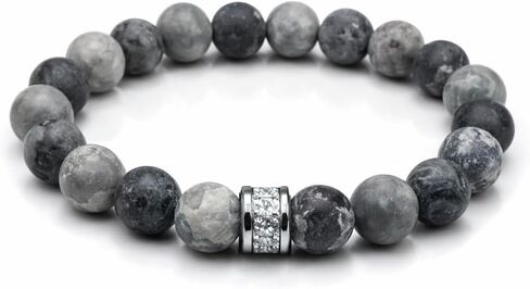 Kartini Studio Men's Bracelet, Jasper and Larvikite Stone Beads Bracelet, Men's Quality Bead Jewelry in Saudi Arabia