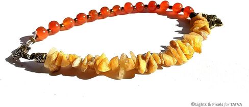 Yellow Jade Uncut and Round Beads Bracelet - Yellow Orange in Saudi Arabia