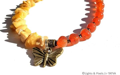 Yellow Jade Uncut and Round Beads Bracelet - Yellow Orange in Saudi Arabia
