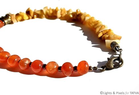 Yellow Jade Uncut and Round Beads Bracelet - Yellow Orange in Saudi Arabia