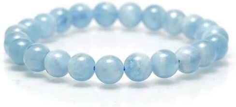 Aquamarine Round bead Bracelet 8mm Beads - Aqua Blue in Saudi Arabia