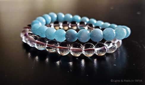 Aquamarine Round bead Bracelet 8mm Beads - Aqua Blue in Saudi Arabia