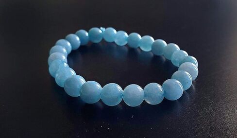 Aquamarine Round bead Bracelet 8mm Beads - Aqua Blue in Saudi Arabia