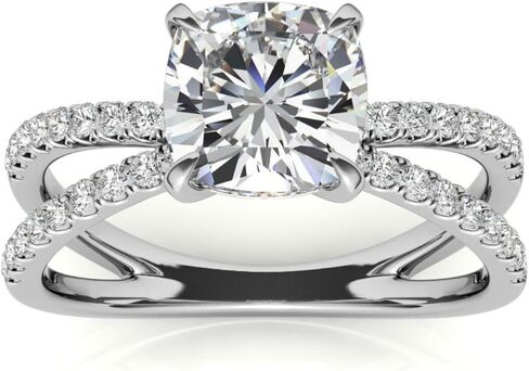 Gemonite اليدوية 2 CT وسادة قطع مويسانيتي عديم اللون خواتم الذكرى السنوية للنساء عبر أكثر المخفية هالة العتيقة خاتم الزفاف خاتم الخطوبة وعد هدية لها 925 الفضة الاسترليني in Kuwait