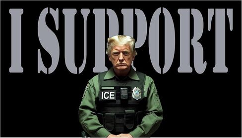 ملصق I Support ICE مقاس 7x4 مضحك ترامب في ملصق موحد in Kuwait