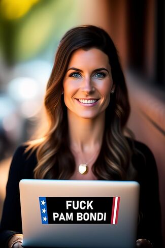 Fuck Pam Bondi Sticker Large 3x9 Trump Attorney General Sucks Stickers in Saudi Arabia