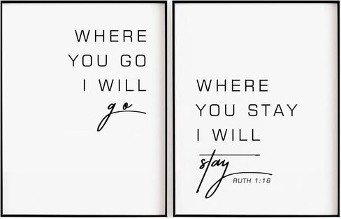 TSDTUO Where You Go I Will Go Where You Stay I Will Stay - روث 1:16 هدية زفاف للذكرى السنوية المسيحية - ديكور جدار الكتاب المقدس للزواج، غير مؤطر (8x10 بوصة) in Kuwait