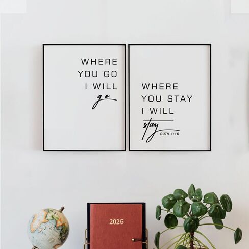 TSDTUO Where You Go I Will Go Where You Stay I Will Stay - روث 1:16 هدية زفاف للذكرى السنوية المسيحية - ديكور جدار الكتاب المقدس للزواج، غير مؤطر (8x10 بوصة) in Kuwait