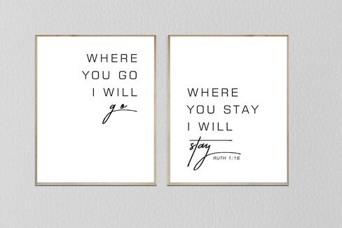TSDTUO Where You Go I Will Go Where You Stay I Will Stay - روث 1:16 هدية زفاف للذكرى السنوية المسيحية - ديكور جدار الكتاب المقدس للزواج، غير مؤطر (8x10 بوصة) in Kuwait