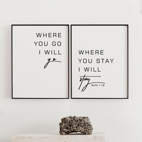 TSDTUO Where You Go I Will Go Where You Stay I Will Stay - روث 1:16 هدية زفاف للذكرى السنوية المسيحية - ديكور جدار الكتاب المقدس للزواج، غير مؤطر (8x10 بوصة) in Kuwait