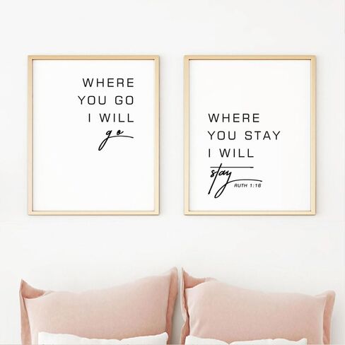 TSDTUO Where You Go I Will Go Where You Stay I Will Stay - روث 1:16 هدية زفاف للذكرى السنوية المسيحية - ديكور جدار الكتاب المقدس للزواج، غير مؤطر (8x10 بوصة) in Kuwait