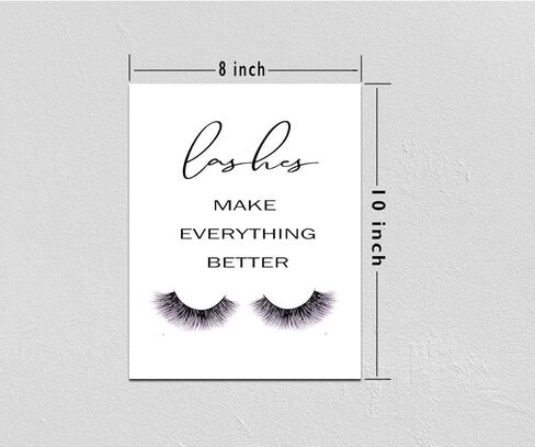Eyelashes Decor girls room decor Lashes Make Everything Better, Glamour Decor, Bedroom Wall Decor, Inspirational Print, Makeup Lashes Art 8X10 Inch Prints No Framed in Saudi Arabia