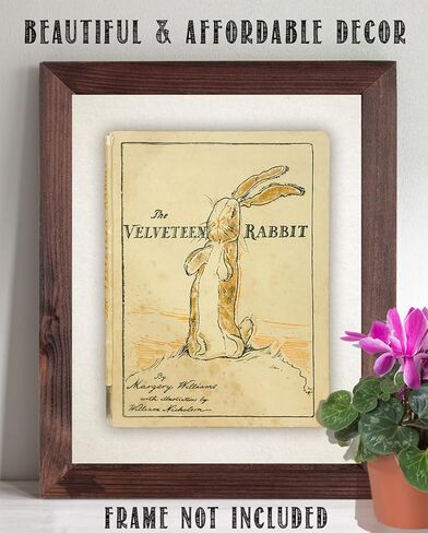 غلاف كتاب The Velveteen Rabbit - طباعة غير مؤطرة مقاس 11 × 14 - ديكور مثالي لمتجر الكتب العتيقة وهدية لمحبي الأدب أقل من 15 دولارًا in Kuwait