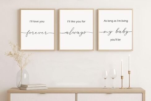 Set Of 3 8X10 Inches Prints I'll Love You Forever Mailed Prints Nursery Wall Art, Nursery Decor, Baby Shower Gift, Baby Girl Nursery, Baby Boy Nursery No Framed in Saudi Arabia