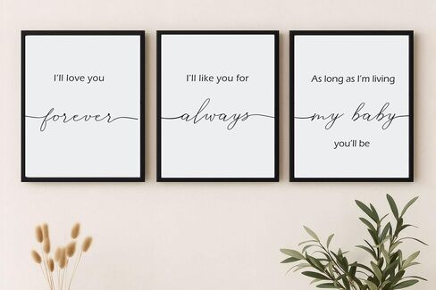 Set Of 3 8X10 Inches Prints I'll Love You Forever Mailed Prints Nursery Wall Art, Nursery Decor, Baby Shower Gift, Baby Girl Nursery, Baby Boy Nursery No Framed in Saudi Arabia