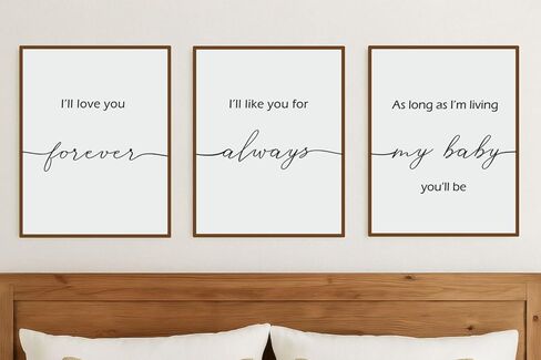 Set Of 3 8X10 Inches Prints I'll Love You Forever Mailed Prints Nursery Wall Art, Nursery Decor, Baby Shower Gift, Baby Girl Nursery, Baby Boy Nursery No Framed in Saudi Arabia