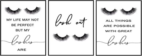 TSDTUO Lash out,Eyelashes Prints Set,Set Of 3,Lashes Print,Lash Decor,Beauty Salon Decor,Lashes Studio,Lash room decor,My life may not be perfect 11X14inch Noframed in Saudi Arabia