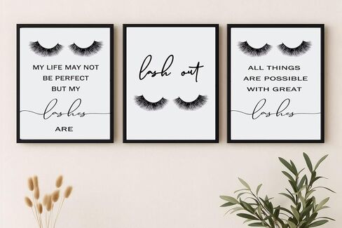 TSDTUO Lash out,Eyelashes Prints Set,Set Of 3,Lashes Print,Lash Decor,Beauty Salon Decor,Lashes Studio,Lash room decor,My life may not be perfect 11X14inch Noframed in Saudi Arabia