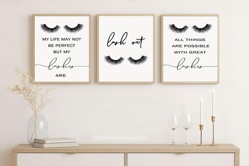 TSDTUO Lash out,Eyelashes Prints Set,Set Of 3,Lashes Print,Lash Decor,Beauty Salon Decor,Lashes Studio,Lash room decor,My life may not be perfect 11X14inch Noframed in Saudi Arabia