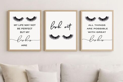 TSDTUO Lash out,Eyelashes Prints Set,Set Of 3,Lashes Print,Lash Decor,Beauty Salon Decor,Lashes Studio,Lash room decor,My life may not be perfect 11X14inch Noframed in Saudi Arabia