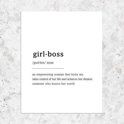 Girl Boss Definition,Typography,Minimalist Print,Modern Wall Art,Office Decor,Girl Boss Print,Feminist Wall Art,Feminist Quote,Boss Babe Gift for Boss Lady 8x10inches Unframed in Saudi Arabia