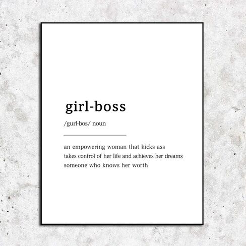 Girl Boss Definition,Typography,Minimalist Print,Modern Wall Art,Office Decor,Girl Boss Print,Feminist Wall Art,Feminist Quote,Boss Babe Gift for Boss Lady 8x10inches Unframed in Saudi Arabia