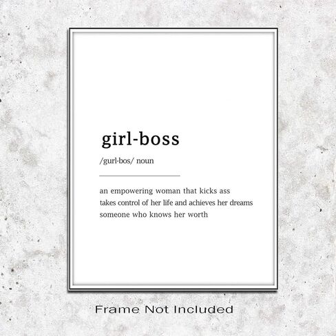 Girl Boss Definition,Typography,Minimalist Print,Modern Wall Art,Office Decor,Girl Boss Print,Feminist Wall Art,Feminist Quote,Boss Babe Gift for Boss Lady 8x10inches Unframed in Saudi Arabia
