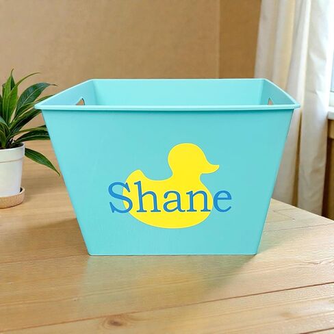 Personalized Yellow Rubber Duck Basket - Custom Baby Shower Name Basket - Birthday Ducky Ducking Gift in Saudi Arabia